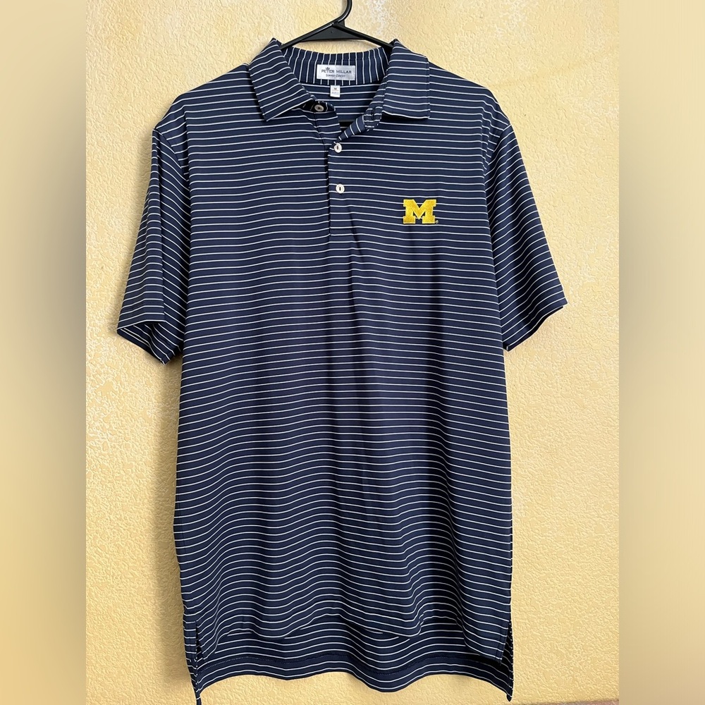 Peter Millar Black and White Polo Shirt Classic Design